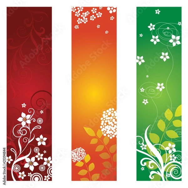 Obraz Three floral banners