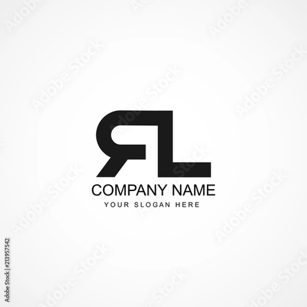 Obraz Initial Letter RL Logo Template Design