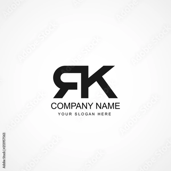 Obraz Initial Letter RK Logo Template Design