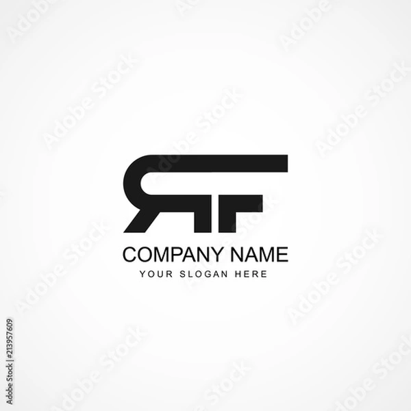 Obraz Pierwsza litera RF Logo Szablon projektu