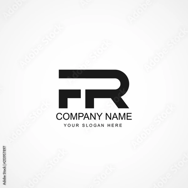 Obraz Initial Letter FR Logo Template Design