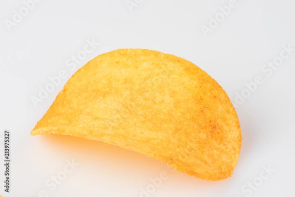 Obraz Potato chips isolated on white background. Collection.