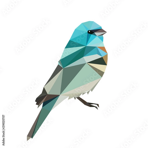Obraz low poly bird art design