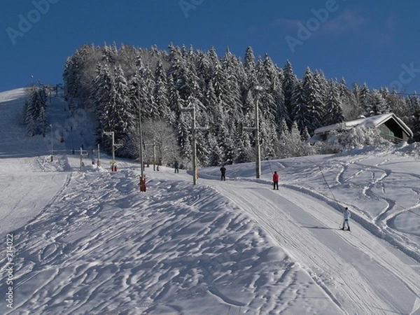 Fototapeta le long d'un téléski