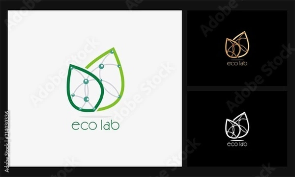 Fototapeta leaf icon eco lab logo