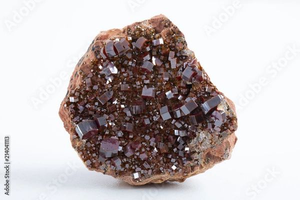 Fototapeta Cluster of vanadinite mineral - ore of a vanadium.