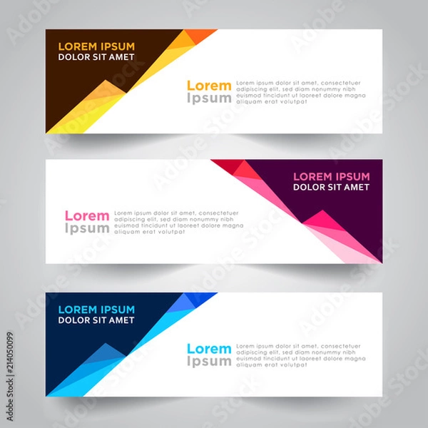 Fototapeta Vector abstract geometric design banner web template.