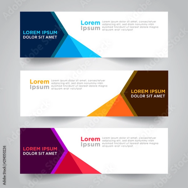 Fototapeta Vector abstract geometric design banner web template.