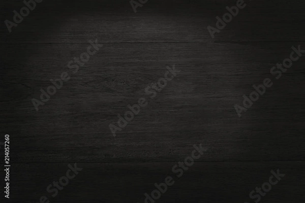 Fototapeta Black wooden wall background, texture of dark bark wood with old natural pattern for design art work, top view of grain timber.