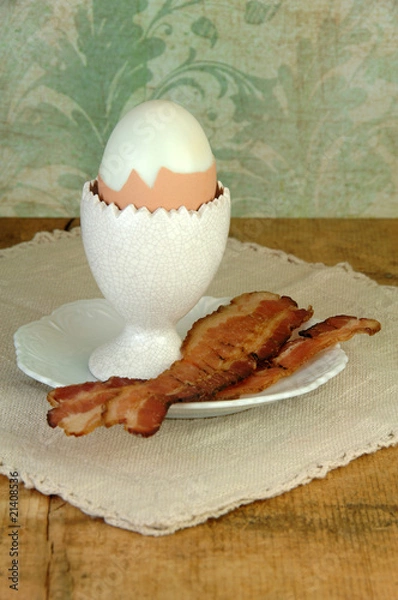 Obraz Boiled  Brown Egg and Bacon