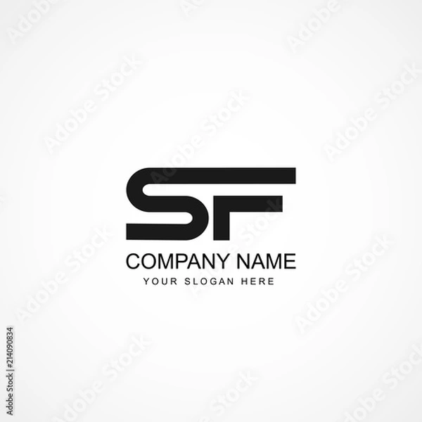 Obraz Initial Letter SF Logo Template Design