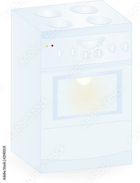 Obraz electric cooker isolated on an white background