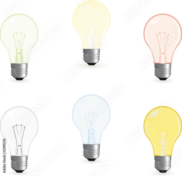 Obraz set of vector electric bulbs