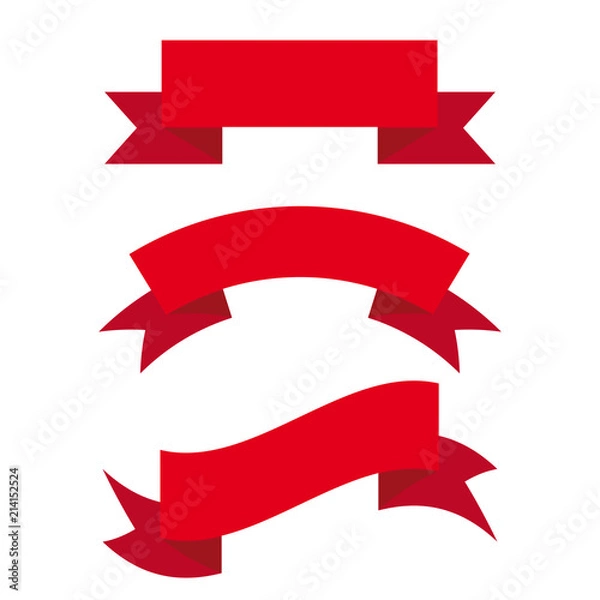 Fototapeta Red ribbon vector set