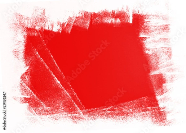 Obraz white and red grunge brush  rolled texture background