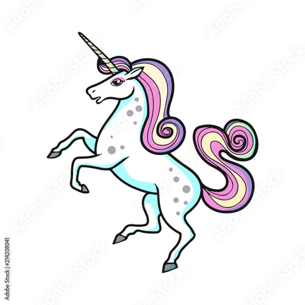 Fototapeta cartoon vector unicorn illustration pop art style 