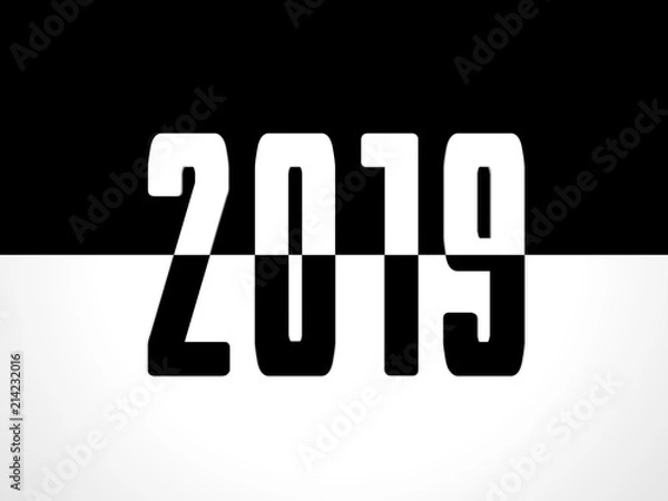 Obraz New Year 2019 Creative Design Concept - 3D Rendered Image 