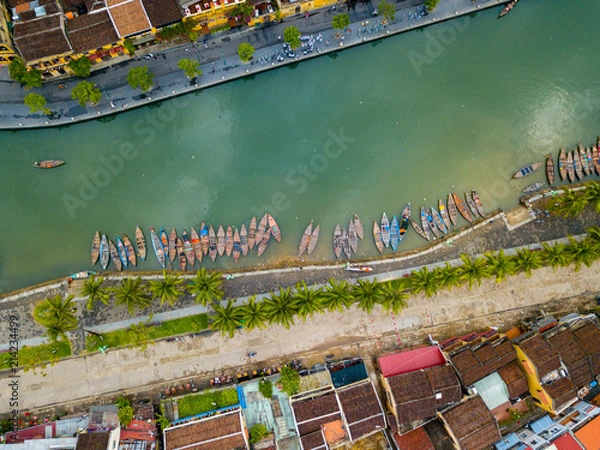 Fototapeta Hoi An, Vietnam : Panorama Aerial view of Hoi An ancient town, UNESCO world heritage, at Quang Nam province. Vietnam. Hoi An is one of the most popular destinations in Vietnam