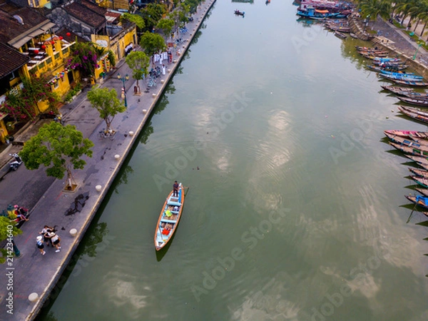Fototapeta Hoi An, Vietnam : Panorama Aerial view of Hoi An ancient town, UNESCO world heritage, at Quang Nam province. Vietnam. Hoi An is one of the most popular destinations in Vietnam