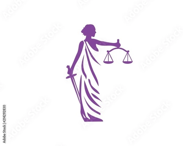 Obraz Lady justice logo vector