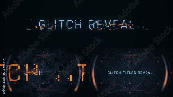 Fototapeta HUD Glitch Reveal Title