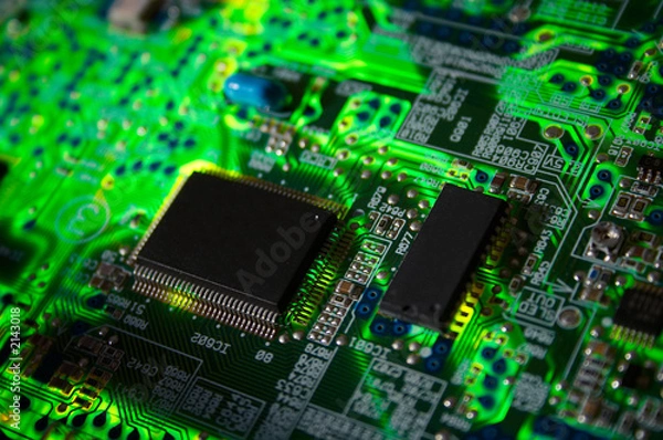 Fototapeta green electronic board