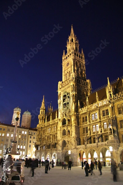 Obraz Marienplatz München bei Nacht