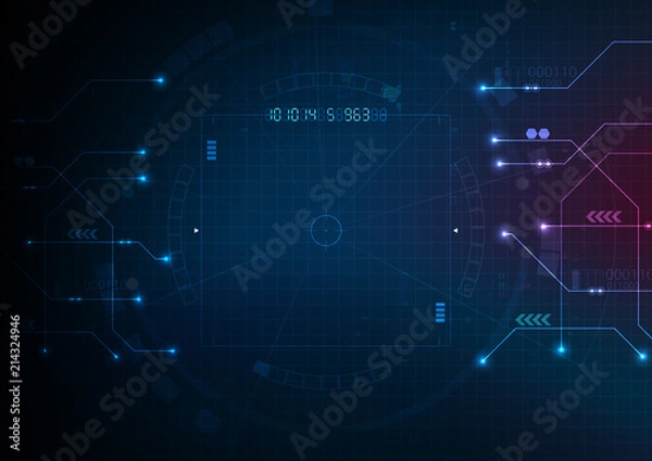 Fototapeta Dark Red Technology Game Background Vector