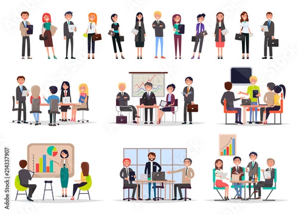 Obraz Successful Business People on Meetings Poster