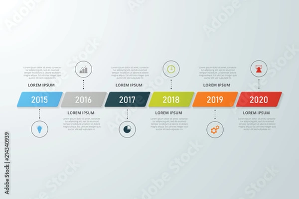 Fototapeta Infographic template for business, education, web design, banners, brochures, flyers, diagram, workflow, timeline. Vector illustration.
