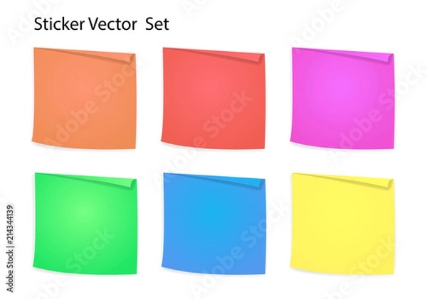 Fototapeta sticker color list set in vector