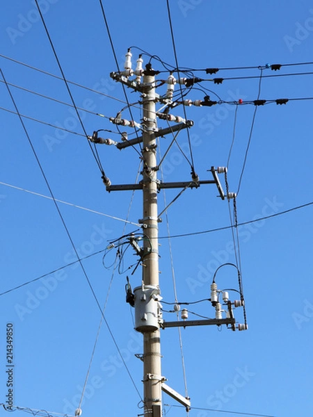 Fototapeta 電線と電柱（電信柱）