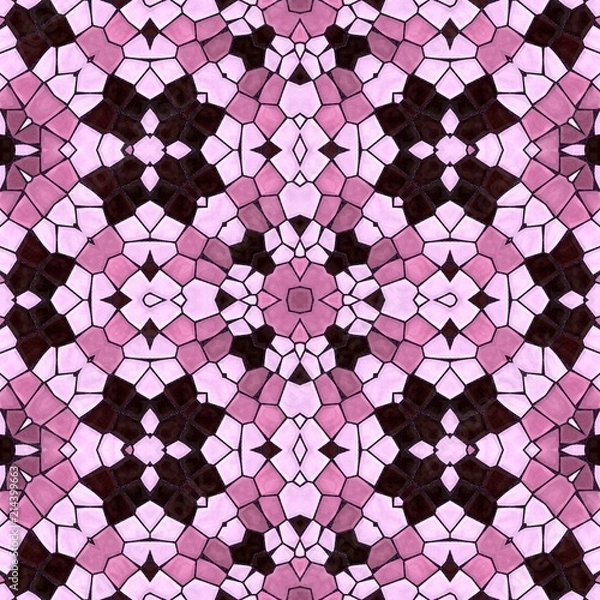 Fototapeta Abstract seamless texture of mosaic kaleidoscope pattern for background