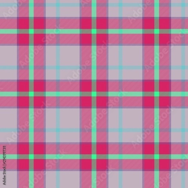 Fototapeta Seamless traditional Scottish colourful tartan fabric / cloth background or texture