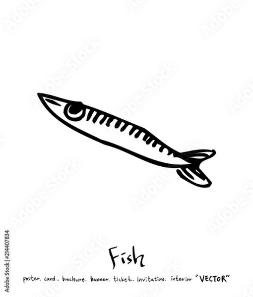 Fototapeta 해산물 일러스트 / 손으로 그린 수산물 그림