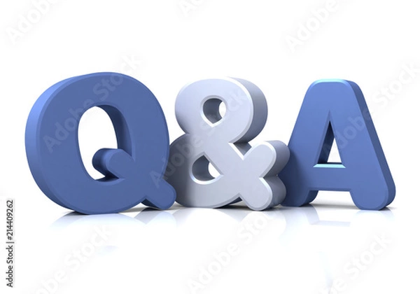 Obraz q i ilustracja koncepcja 3d