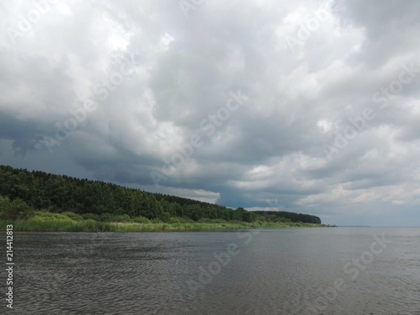 Obraz облака над озером