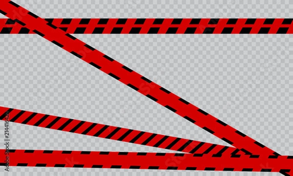 Fototapeta Realistic warning tapes.Caution lines isolated. Danger signs. Vector