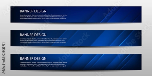 Obraz Banner with geometric abstract background. Vector illustration