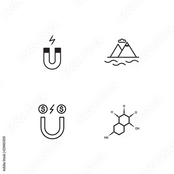 Obraz Science linear icons set. Simple outline vector icons