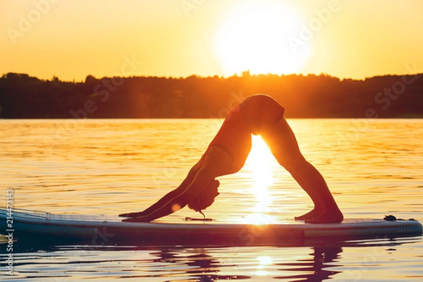 Obraz Joga na desce Stand Up Paddle