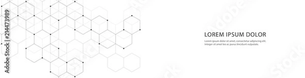 Fototapeta Vector banner design with hexagons abstract background.