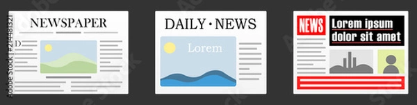 Obraz Newspapers - flat vector graphic with transparent background