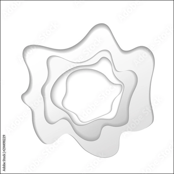 Fototapeta 3D abstract background with white paper cut shapes. Vector design layout for business presentations, flyers, posters.