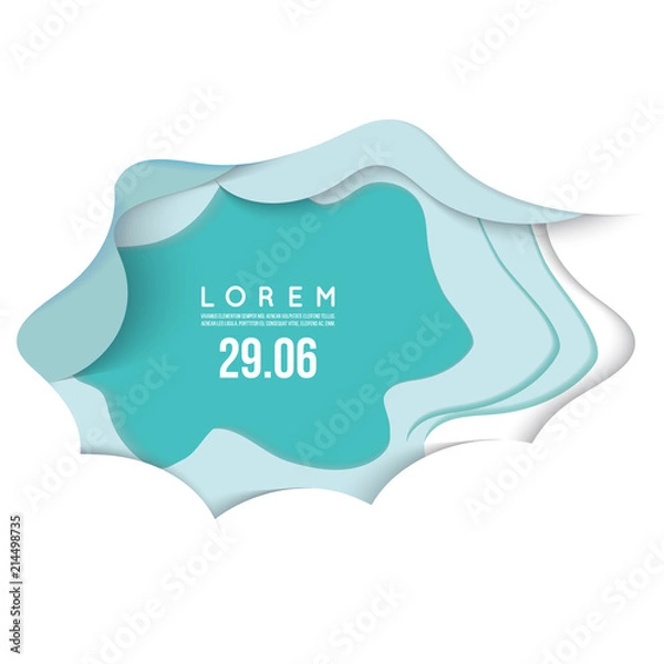 Fototapeta 3D abstract background with paper cut shapes. Punchy pastel Vector design layout for business presentations, flyers, posters.