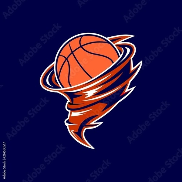 Fototapeta Basketball Tornado logo vector