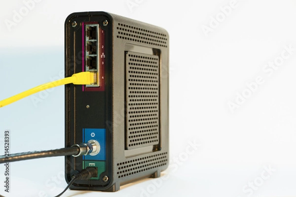 Fototapeta High Speed Cable Modem And Router, For Broadband Internet Access