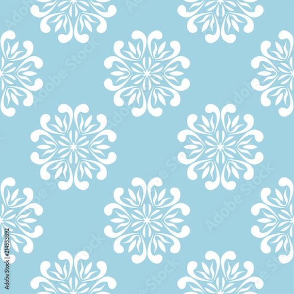 Obraz Blue and white floral seamless pattern