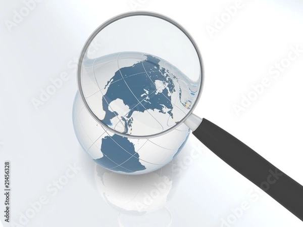 Obraz Earth under magnifier