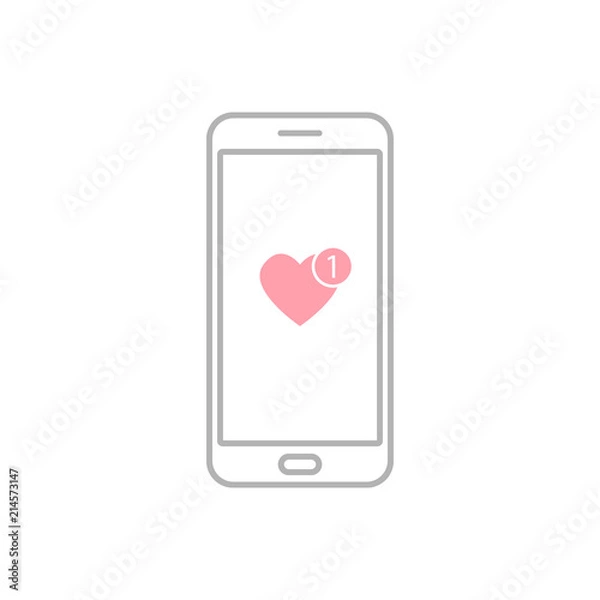 Fototapeta icon like on the screen of a smartphone. vector icon